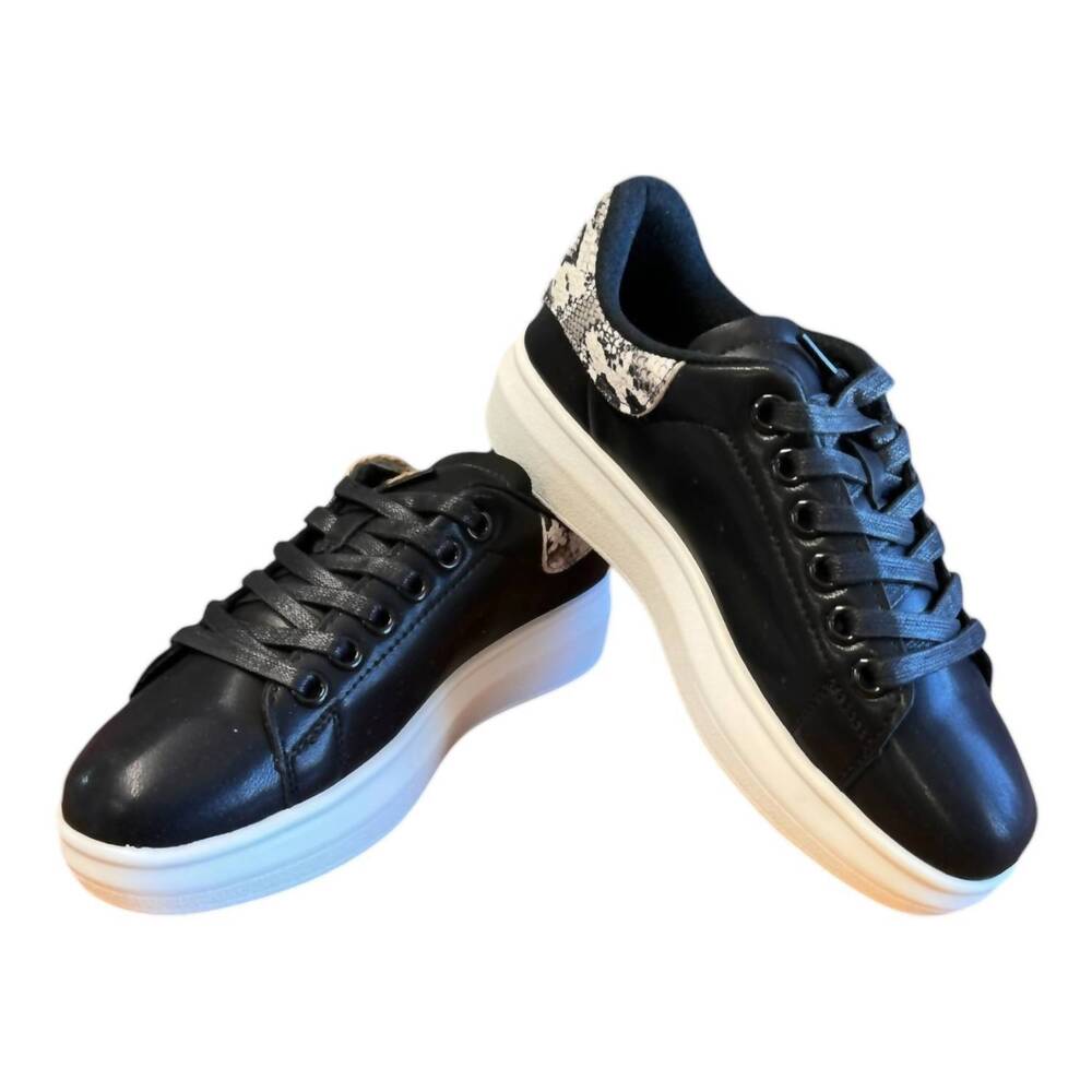 NEW SEVEN 7 women's miki snake sneakers in black